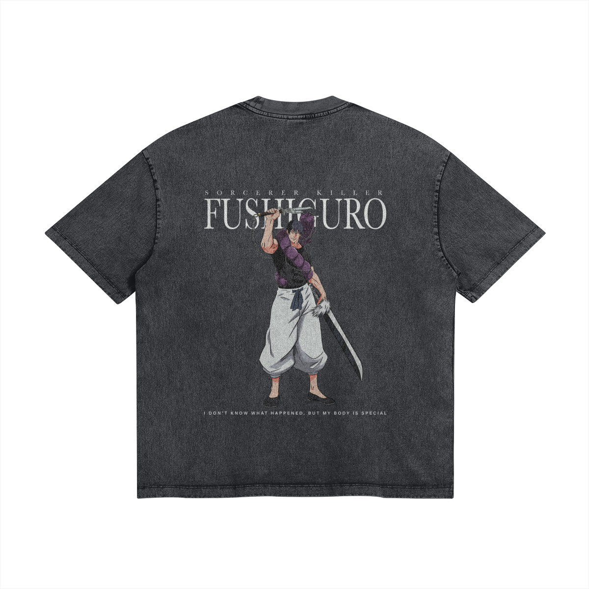 Toji Fushiguro Inverted Spear of Heaven Stone Wash T-Shirt - Jujutsu Kaisen