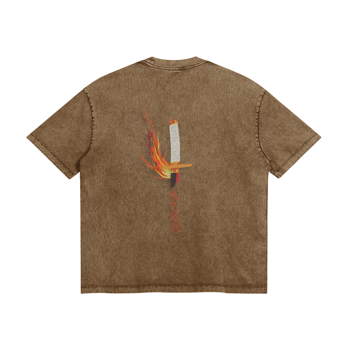 Rengoku Nichirin Blade Stone Wash T-Shirt - Demon Slayer