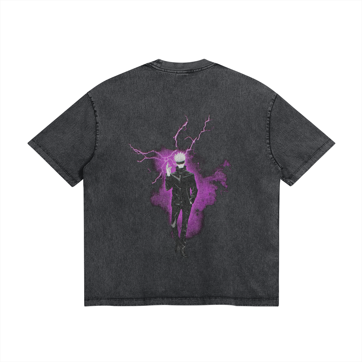 Gojo Merging Cursed Technique Stone Wash T-Shirt - Jujutsu Kaisen