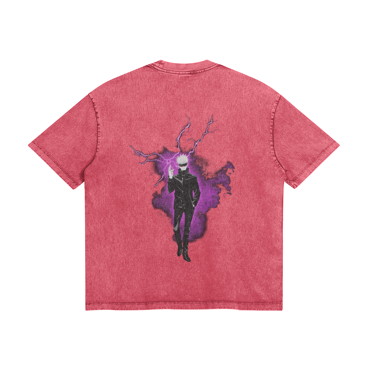 Gojo Merging Cursed Technique Stone Wash T-Shirt - Jujutsu Kaisen