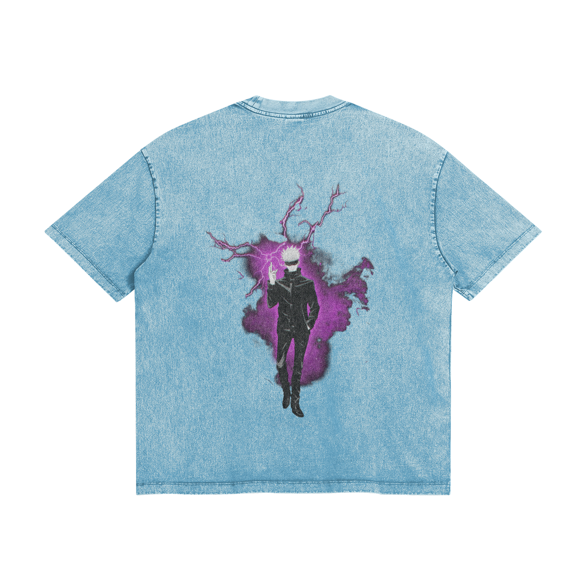 Gojo Merging Cursed Technique Stone Wash T-Shirt - Jujutsu Kaisen
