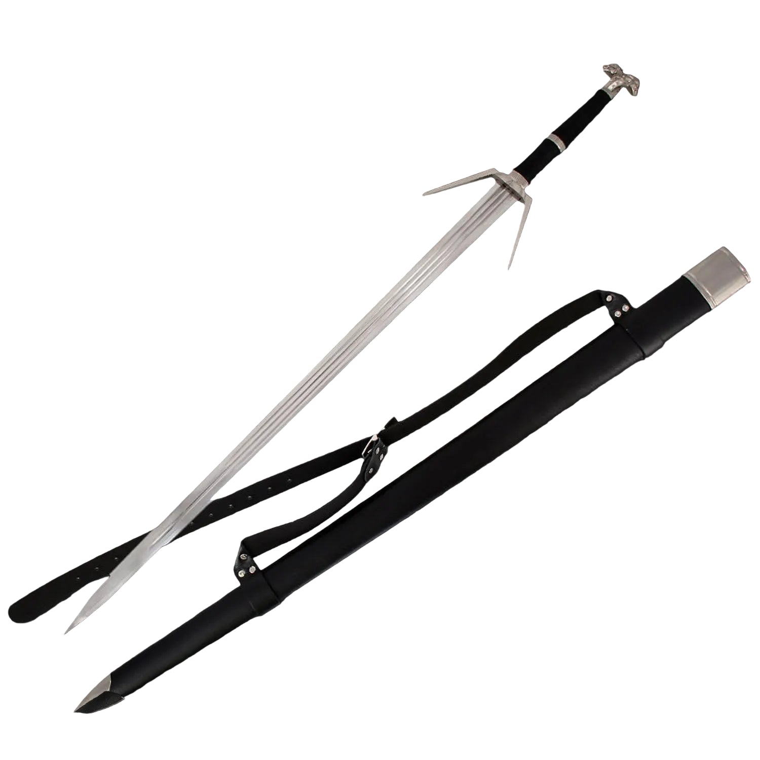 Rivian Warrior Silver White Wolf Sword | the Witcher (Metal) – Sword Slice